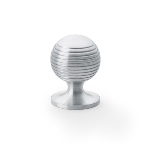 Alexander & Wilks Caesar Cupboard Knob 38Mm On Round Rose AW832-38-SC Satin Chrome