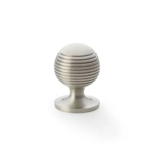 Alexander & Wilks Caesar Cupboard Knob 32Mm On Round Rose AW832-32-SN Satin Nickel