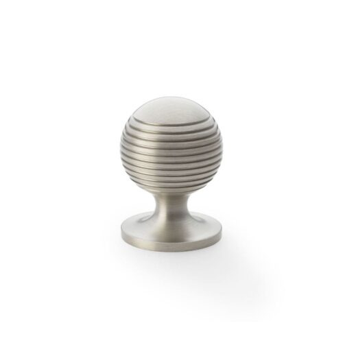 Alexander & Wilks Caesar Cupboard Knob 25Mm On Round Rose AW832-25-SN Satin Nickel