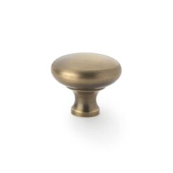 Alexander And Wilks Wade Round Cabinet Knob 32mm Antique Brass AW836-32-AB