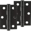 IRONMONGERY SOLUTIONS Bathroom Pack of Door Handle,Bathroom Locks,Turn & Release & Hinges - Pack of Door Handle in Matt Black Finish
