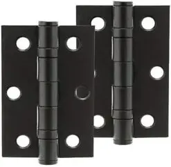 IRONMONGERY SOLUTIONS Bathroom Pack of Door Handle,Bathroom Locks,Turn & Release & Hinges - Pack of Door Handle in Matt Black Finish