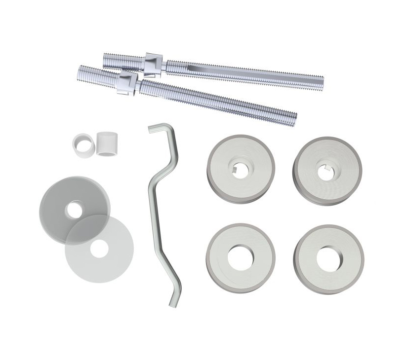 Eurospec Back To Back Fixing Kits, For 19Mm Dia Bar, Polished Or Satin Finish