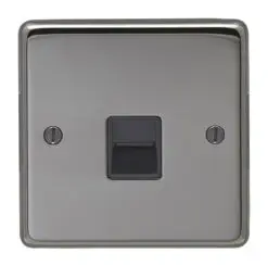 Eurolite Bn1Mb 1 Gang Master Telephone Socket Round Edge Black Nickel Plate Black Interior