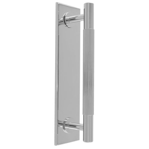 Carlisle Brass BP710CCP200CP Lines Pull Handles on backplate 200mm Polished Chrome