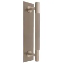 Carlisle Brass BP710CSN200SN Lines Pull Handles on backplate 200mm Satin Nickel