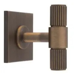 Carlisle Brass BP711AB40AB Lines T-Bar Knob on Backplate 40mm Antique brass