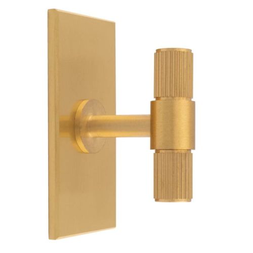 Carlisle Brass BP711SB76SB Lines T-Bar Knob on Backplate 76mm Satin Brass