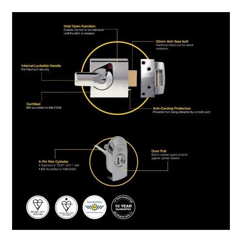 BS1 Max Security BS3621:2007 Nightlatch