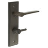 Knightsbridge Door Handle Din Bathroom Backplate Dark Bronze & Turn & Release