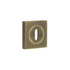 Burlington Standard Keyway Escutcheons Square Plain Rose Antique Brass