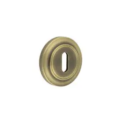 Burlington Standard Keyway Escutcheons Chamfered Rose Antique Brass