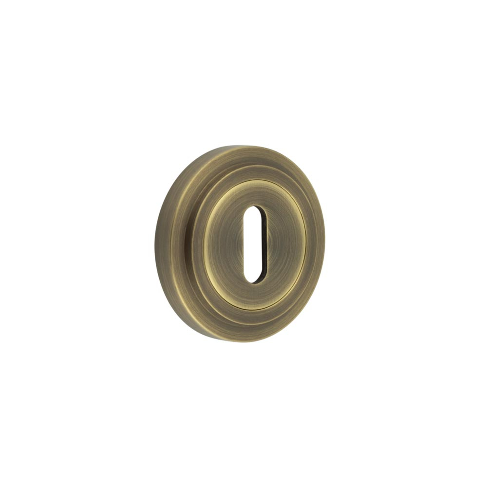 Burlington Standard Keyway Escutcheons Stepped Rose Antique Brass