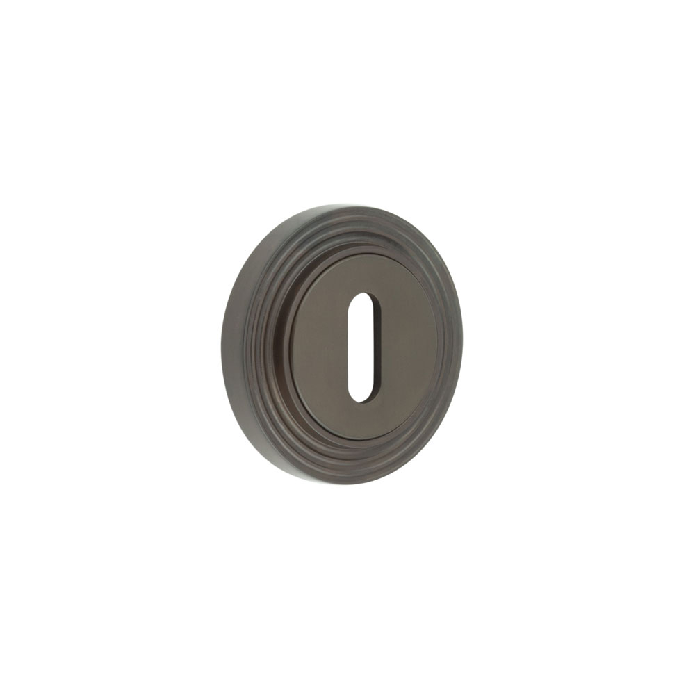 Burlington Standard Keyway Escutcheons Reeded Rose Dark Bronze