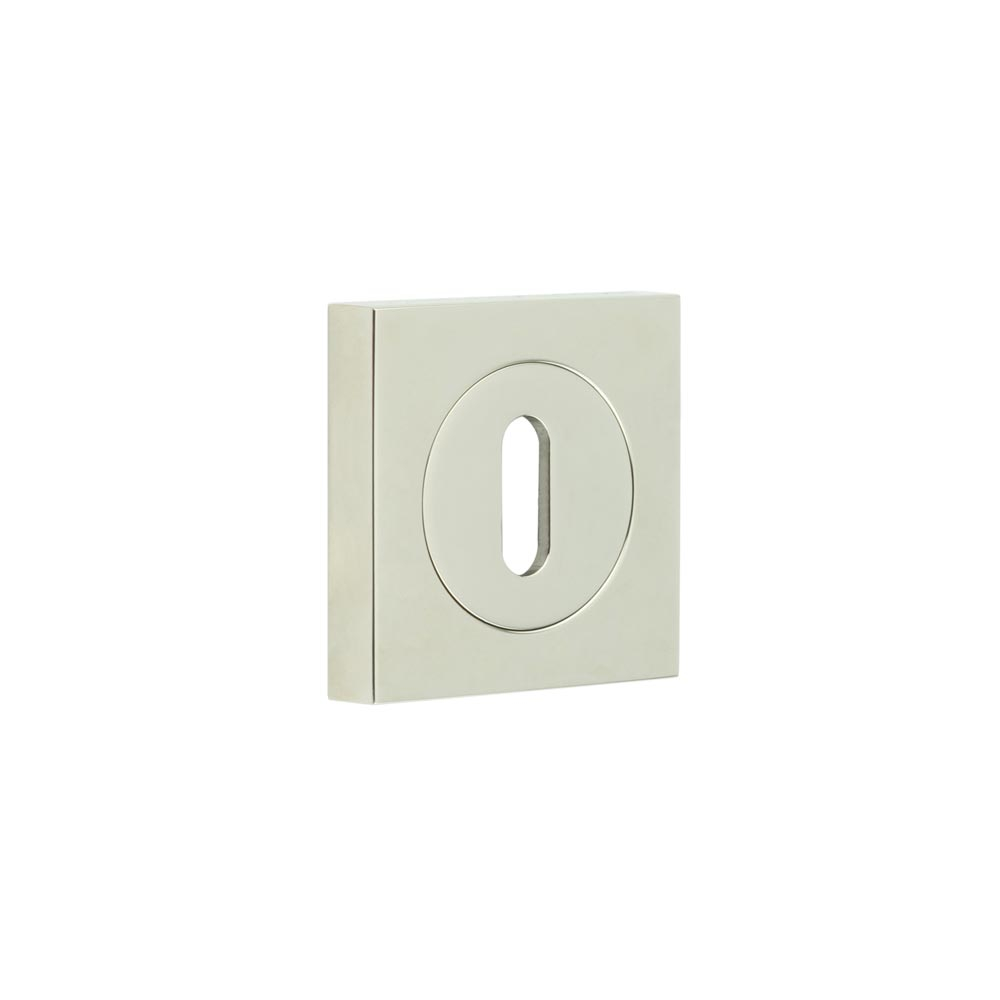 Burlington Standard Keyway Escutcheons Square Plain Rose Polished Nickel