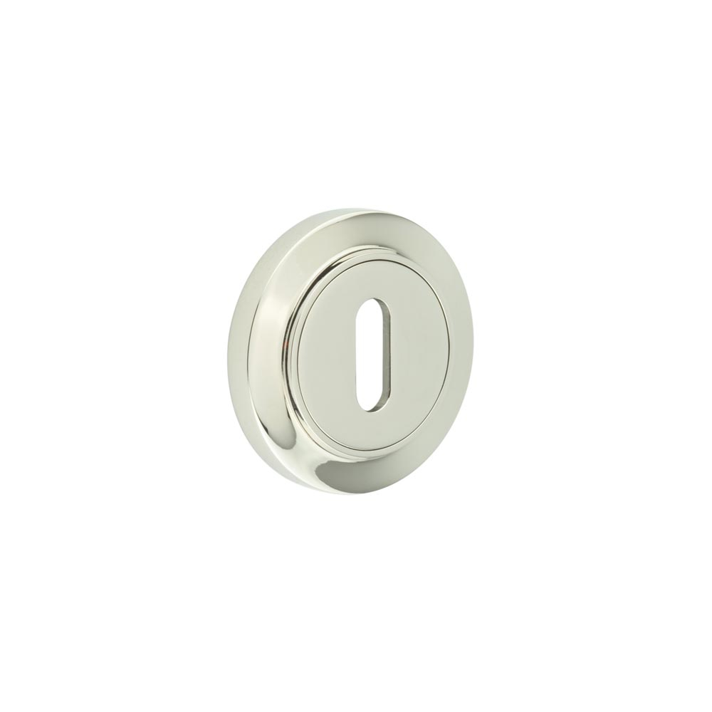 Burlington Standard Keyway Escutcheons Chamfered Rose Polished Nickel