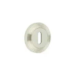 Burlington Standard Keyway Escutcheons Reeded Rose Polished Nickel