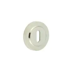 Burlington Standard Keyway Escutcheons Knurled Rose Polished Nickel
