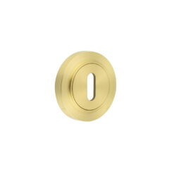 Burlington Standard Keyway Escutcheons Plain Rose Satin Brass