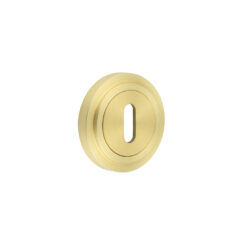 Burlington Standard Keyway Escutcheons Stepped Rose Satin Brass