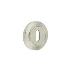 Burlington Standard Keyway Escutcheons Chamfered Rose Satin Nickel