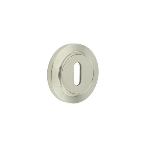 Burlington Standard Keyway Escutcheons Chamfered Rose Satin Nickel