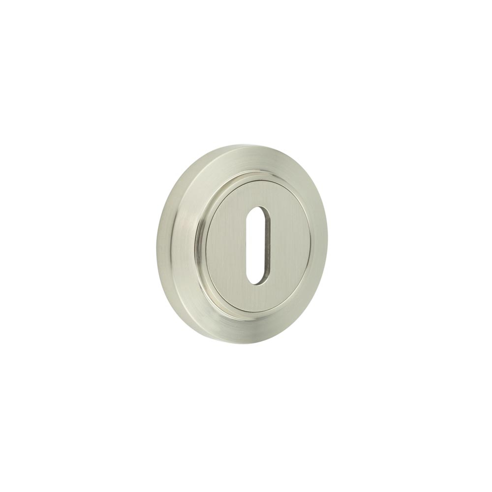 Burlington Standard Keyway Escutcheons Chamfered Rose Satin Nickel