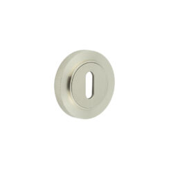 Burlington Standard Keyway Escutcheons Knurled Rose Satin Nickel