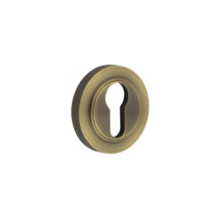 Burlington Euro Profile Escutcheons Knurled Rose Antique Brass