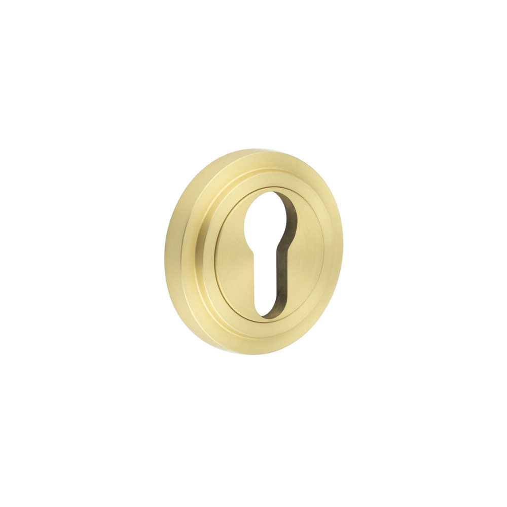 Burlington Euro Profile Escutcheons Stepped Rose Satin Brass