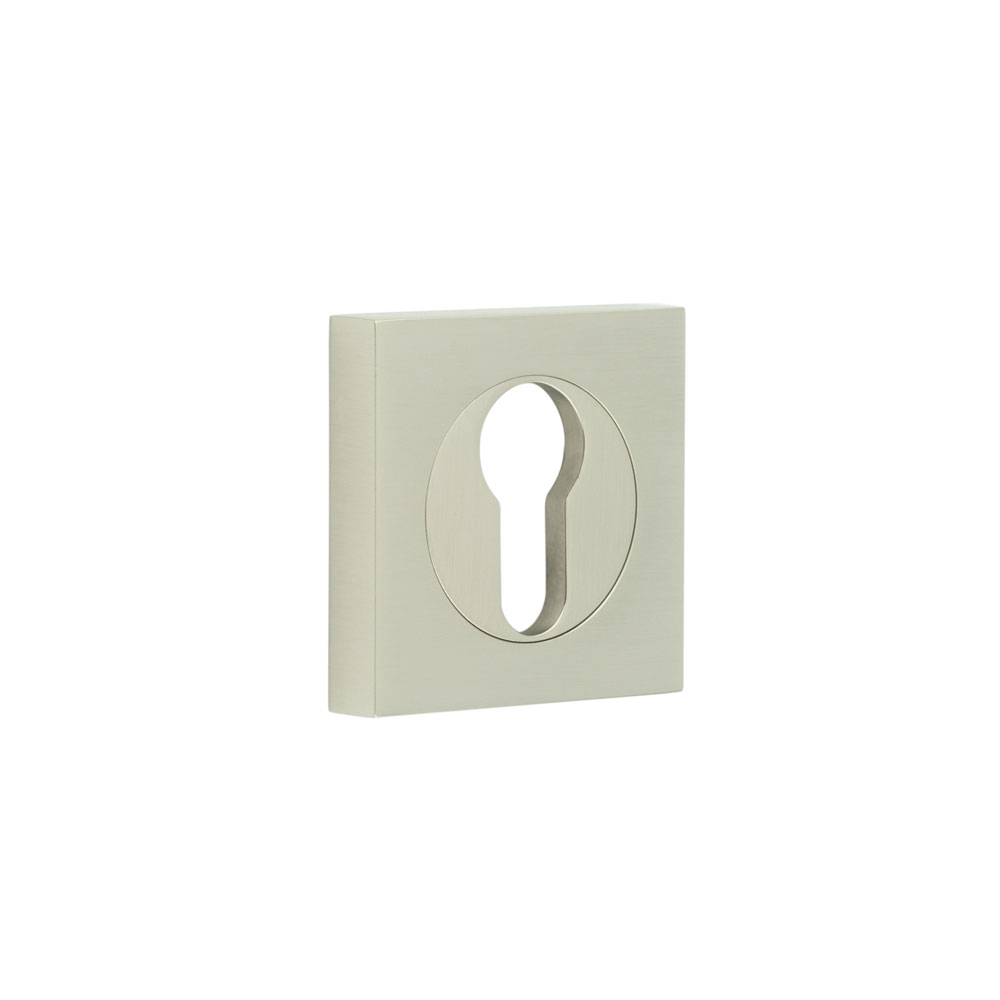 Burlington Euro Profile Escutcheons Square Plain Rose Satin Nickel