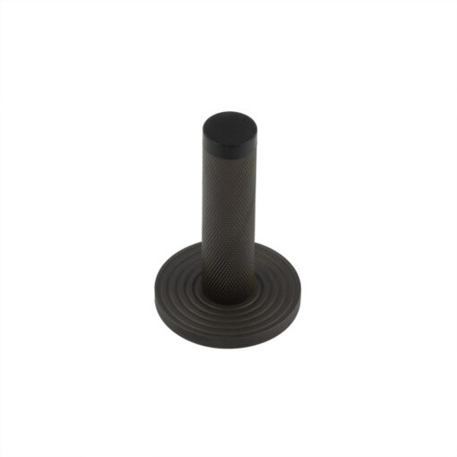 Burlington Knurled Wall Mounted Doorstops Reeded Rose Dark Bronze