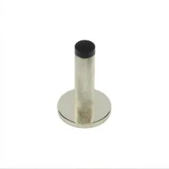 Burlington Knurled Wall Mounted Doorstops Plain Rose Polished Nickel