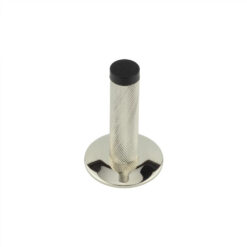 Burlington Knurled Wall Mounted Doorstops Chamfered Rose Polished Nickel