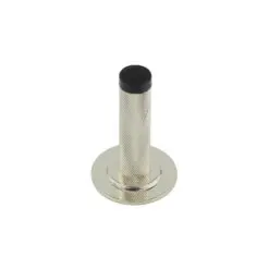 Burlington Knurled Wall Mounted Doorstops Stepped Rose Polished Nickel