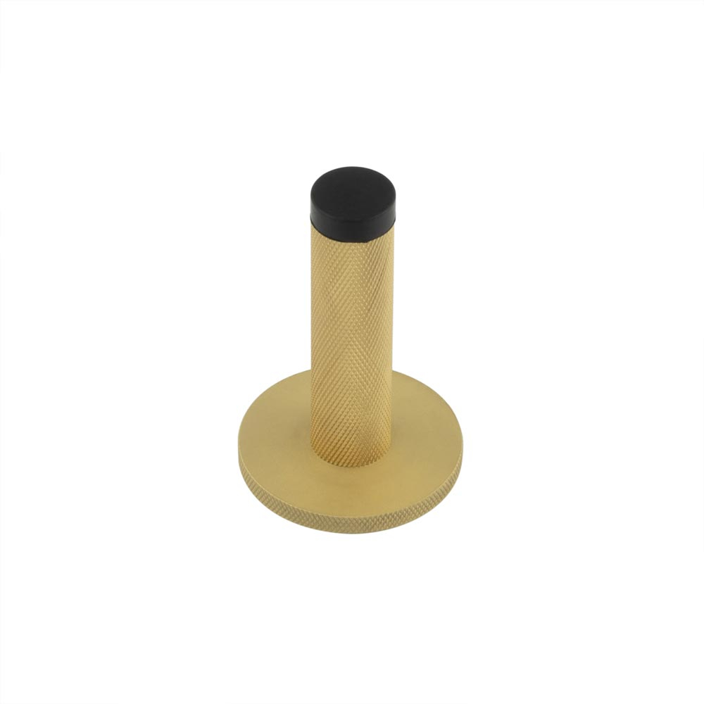 Burlington Knurled Wall Mounted Doorstops Knurled Rose Satin Brass