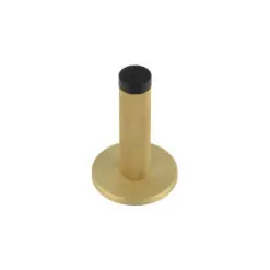 Burlington Knurled Wall Mounted Doorstops Plain Rose Satin Brass