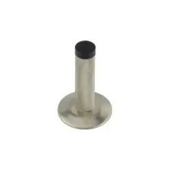 Burlington Knurled Wall Mounted Doorstops Chamfered Rose Satin Nickel