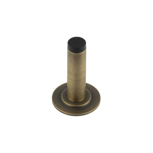 Burlington Plain Wall Mounted Door Stops Stepped Rose Antique Brass