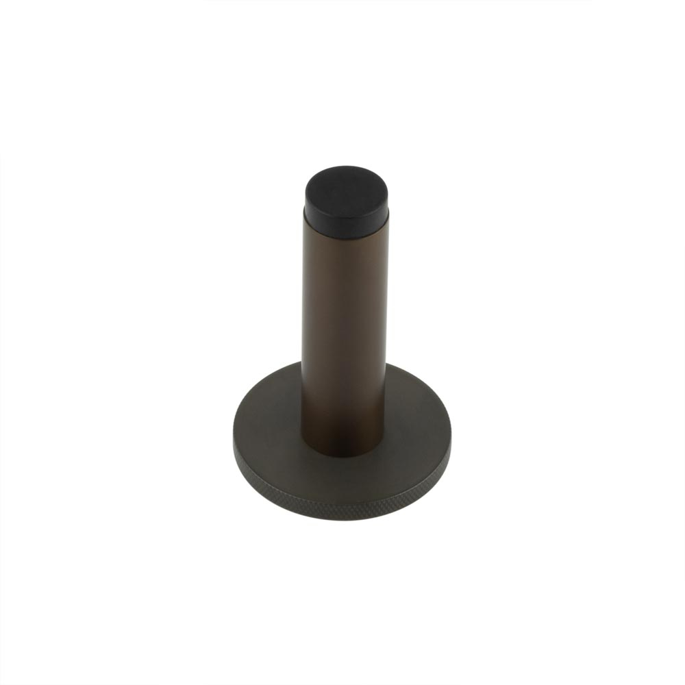 Burlington Plain Wall Mounted Door Stops Knurled Rose Dark Bronze