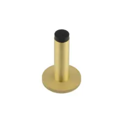 Burlington Plain Wall Mounted Door Stops Knurled Rose Satin Brass