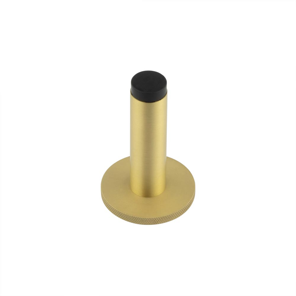 Burlington Plain Wall Mounted Door Stops Knurled Rose Satin Brass