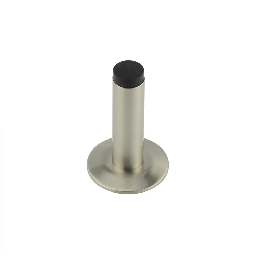 Burlington Plain Wall Mounted Door Stops Chamfered Rose Satin Nickel