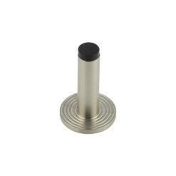 Burlington Plain Wall Mounted Door Stops Reeded Rose Satin Nickel