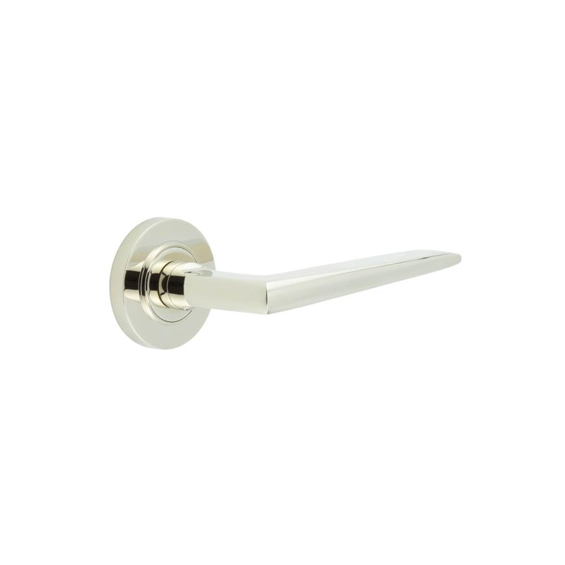 Mayfair Door Handle on Plain Rose Polished Nickel