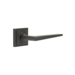 Mayfair Door Handle on Square Stepped Rose Dark Bronze