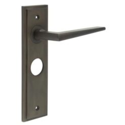 Frelan Burlington Mayfair Door Handle on Bathroom Plate Dark Bronze BUR10KIT88 Consist of BUR10DB and BUR453DB