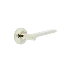 Fitzrovia Door Handles Chamfered Rose Polished Nickel