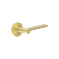 Fitzrovia Door Handles Plain Rose Satin Brass