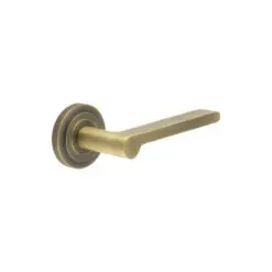 Fitzrovia Door Handles Stepped Rose Antique Brass